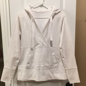 Lululemon Criss Cross V-Neck White Hoodie